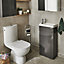GoodHome Imandra Gloss Anthracite Freestanding Bathroom Vanity Cabinet (W)43.6mm (H)790mm