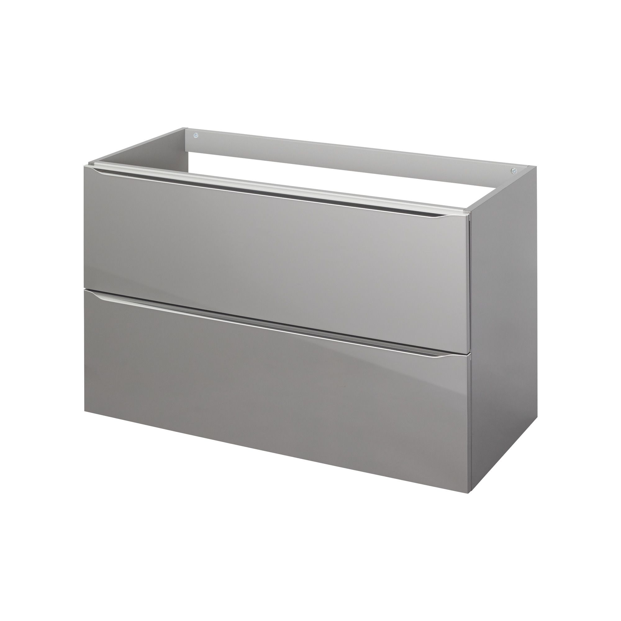 GoodHome Imandra Gloss Anthracite Wall-mounted Bathroom Vanity unit (H) 600mm (W) 1000mm