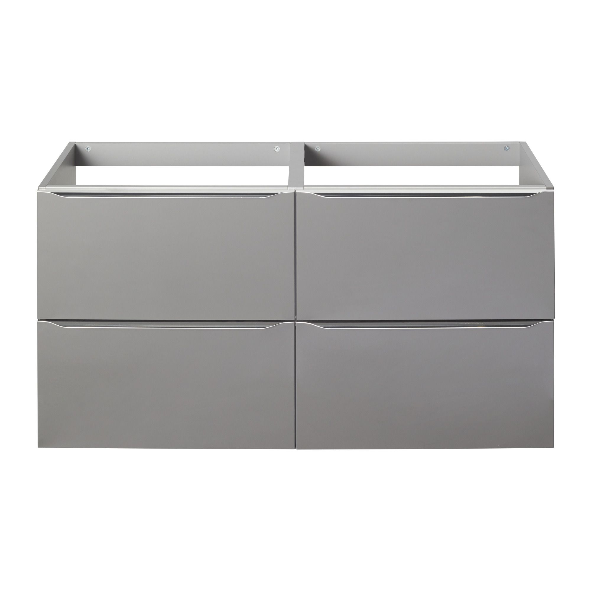 GoodHome Imandra Gloss Anthracite Wall-mounted Bathroom Vanity unit (H) 600mm (W) 1200mm