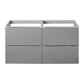 GoodHome Imandra Gloss Anthracite Wall-mounted Bathroom Vanity unit (H) 600mm (W) 1200mm