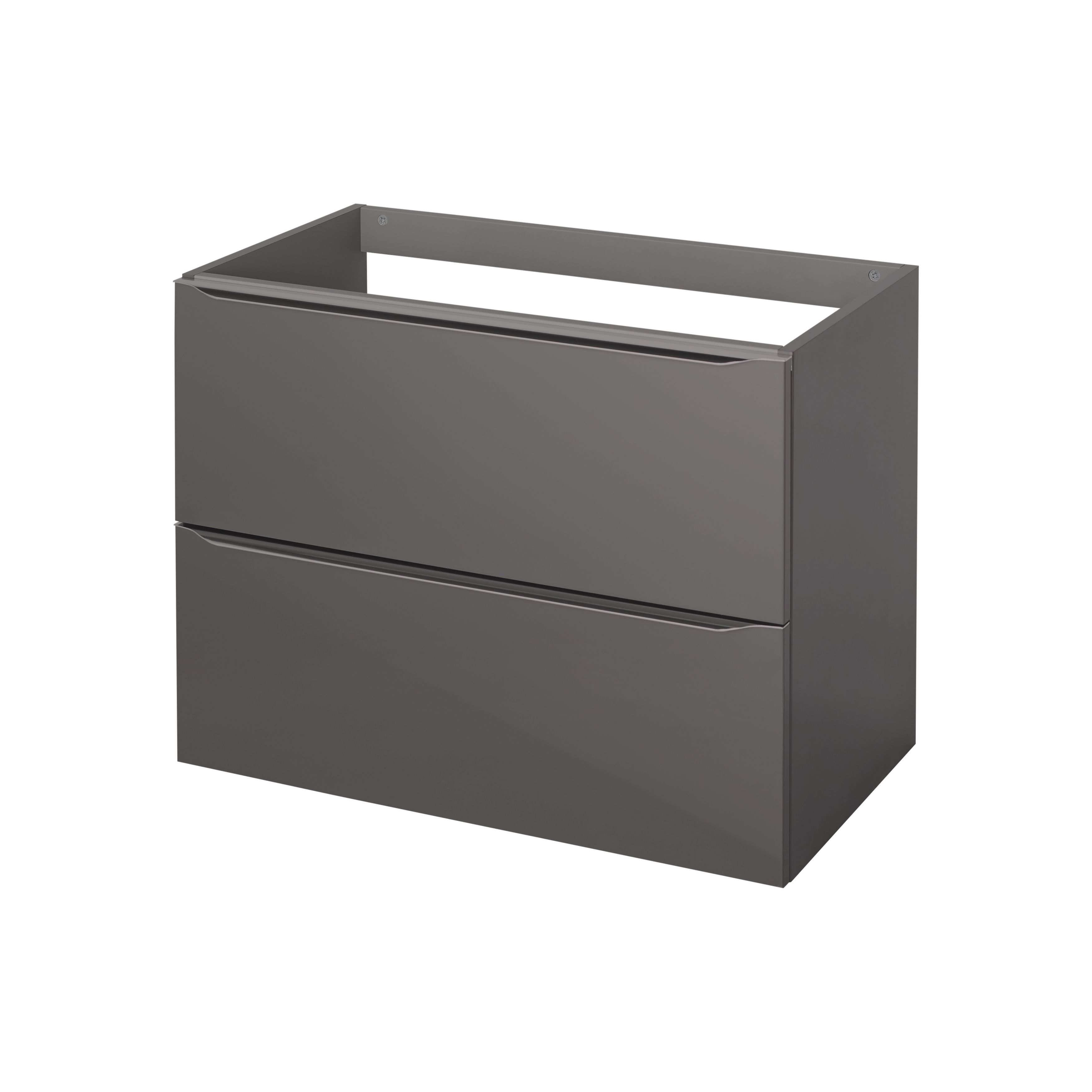 GoodHome Imandra Gloss Anthracite Wall-mounted Bathroom Vanity unit (H ...