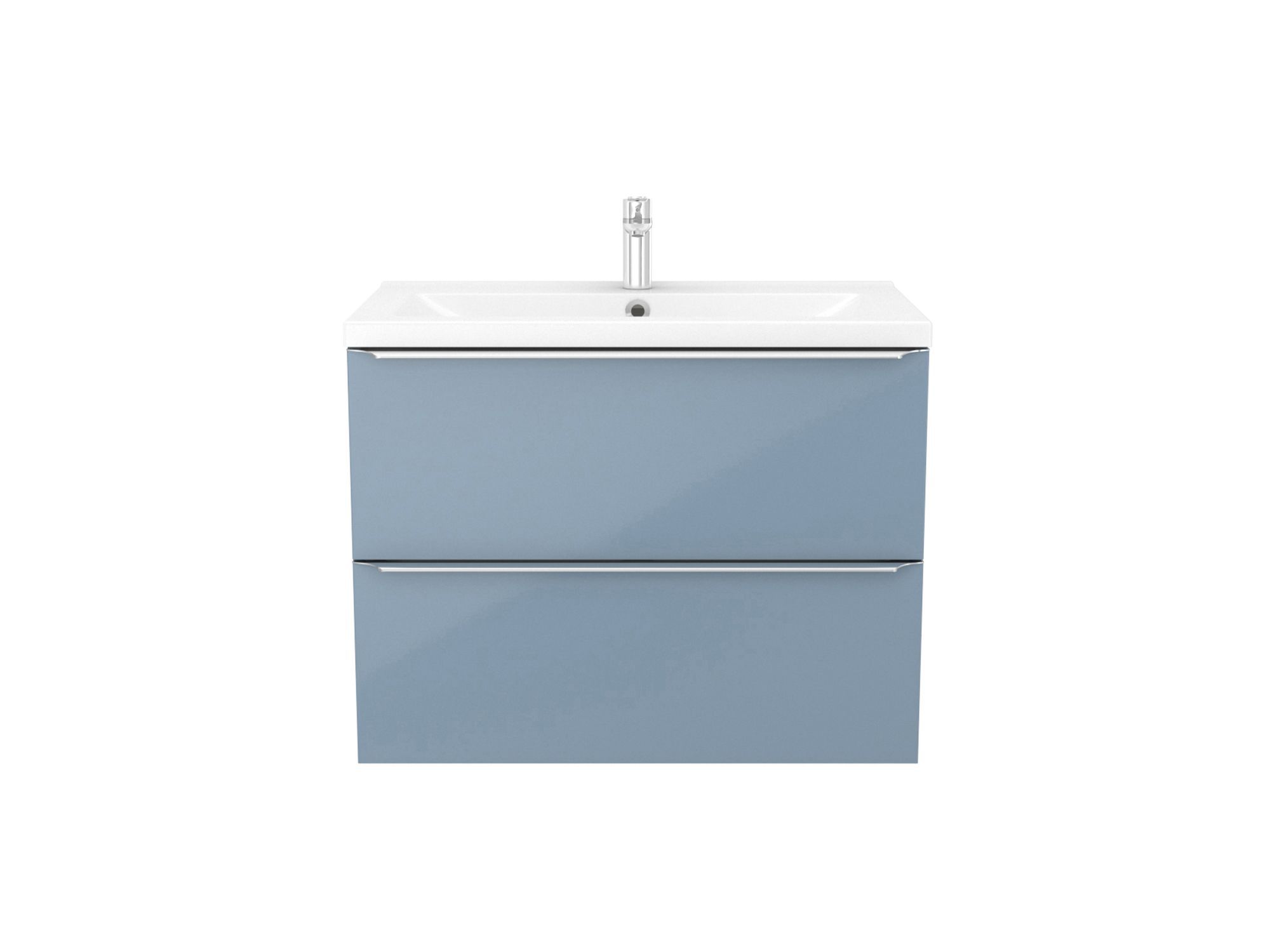GoodHome Imandra Gloss Blue Wall-mounted Bathroom Vanity unit (H) 600mm (W) 800mm