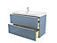 GoodHome Imandra Gloss Blue Wall-mounted Vanity & basin Cabinet (W)1000mm (H)600mm