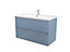 GoodHome Imandra Gloss Blue Wall-mounted Vanity & basin Cabinet (W)1000mm (H)600mm