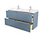 GoodHome Imandra Gloss Blue Wall-mounted Vanity & basin Cabinet (W)1200mm (H)600mm