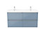 GoodHome Imandra Gloss Blue Wall-mounted Vanity & basin Cabinet (W)1200mm (H)600mm