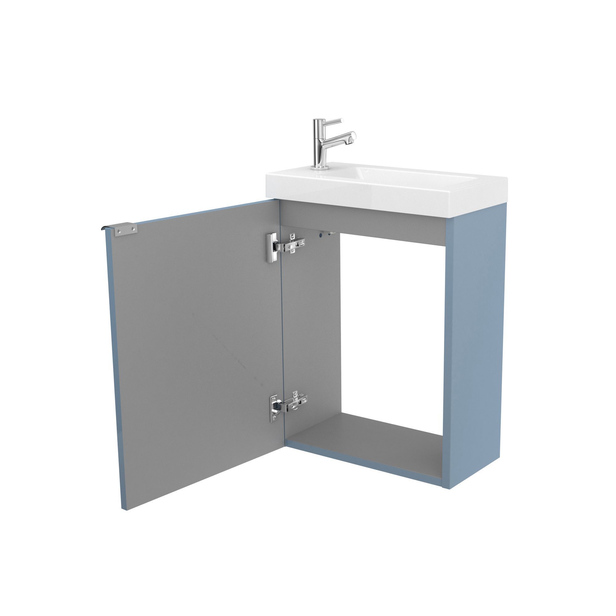 GoodHome Imandra Gloss Blue & white Wall-mounted Vanity unit & basin set (H)550mm