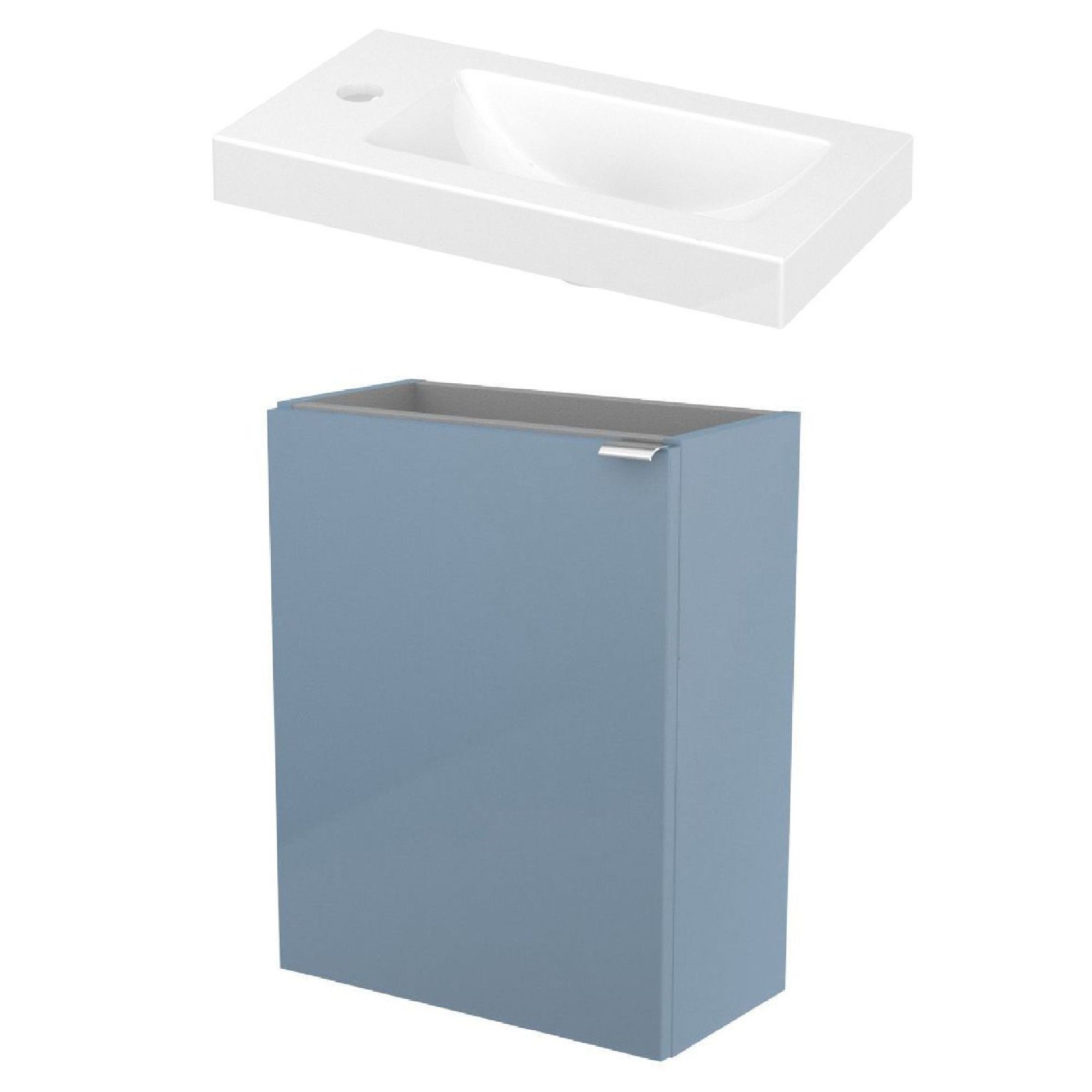 GoodHome Imandra Gloss Blue & white Wall-mounted Vanity unit & basin set (H)550mm