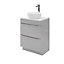 GoodHome Imandra Gloss Grey Bathroom Cabinet (H)82cm (W)60cm