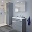 GoodHome Imandra Gloss Grey Bathroom Cabinet (H)82cm (W)80cm