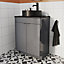 GoodHome Imandra Gloss Grey Double Bathroom Cabinet (H) 820mm (W) 600mm