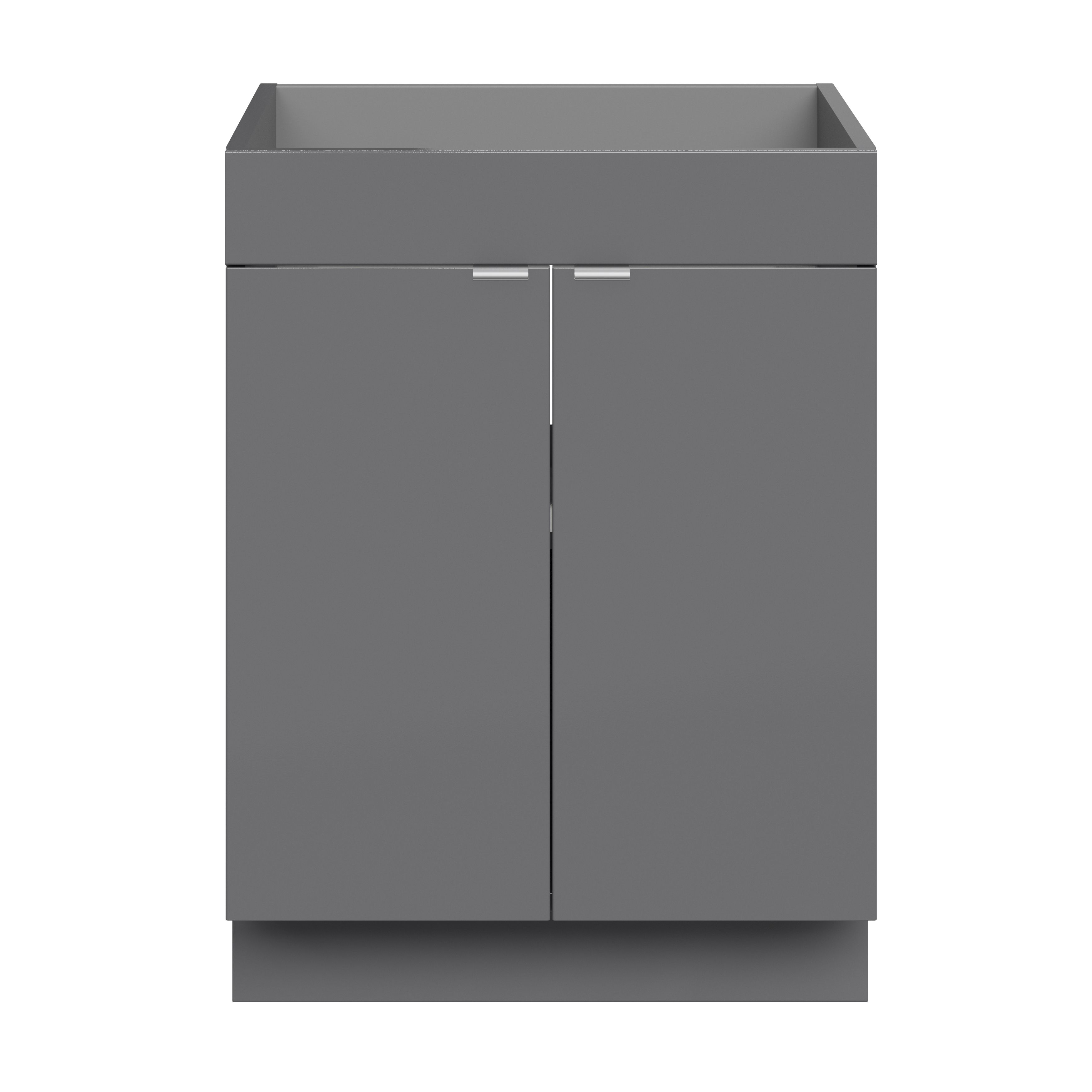 GoodHome Imandra Gloss Grey Double Bathroom Cabinet (H) 820mm (W) 600mm