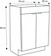GoodHome Imandra Gloss Grey Double Freestanding Bathroom Basin Cabinet (W)600mm (H)820mm