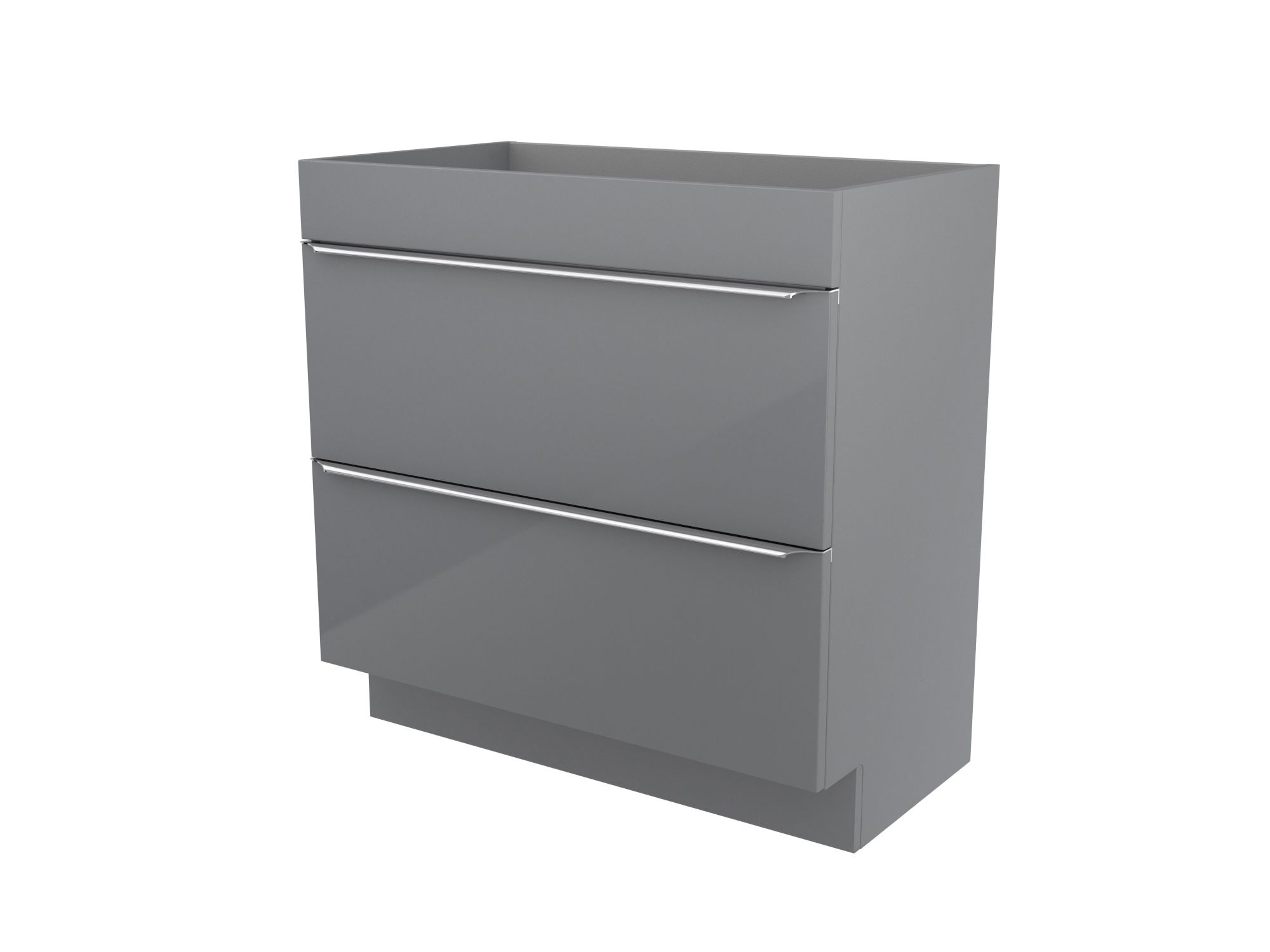 GoodHome Imandra Gloss Grey Freestanding Bathroom Cabinet (H) 820mm (W) 800mm