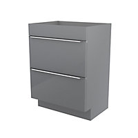 GoodHome Imandra Gloss Grey Freestanding Cabinet (W)600mm (H)820mm