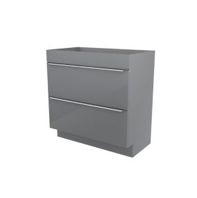 GoodHome Imandra Gloss Grey Freestanding Cabinet (W)800mm (H)820mm