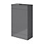 GoodHome Imandra Gloss Grey Freestanding Toilet cabinet (H)840mm (W)500mm