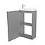 GoodHome Imandra Gloss Grey Single Freestanding Bathroom Cloakroom unit (W)440mm (H)790mm