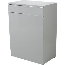 GoodHome Imandra Gloss Grey Toilet Cabinet (W)600mm (H)820mm