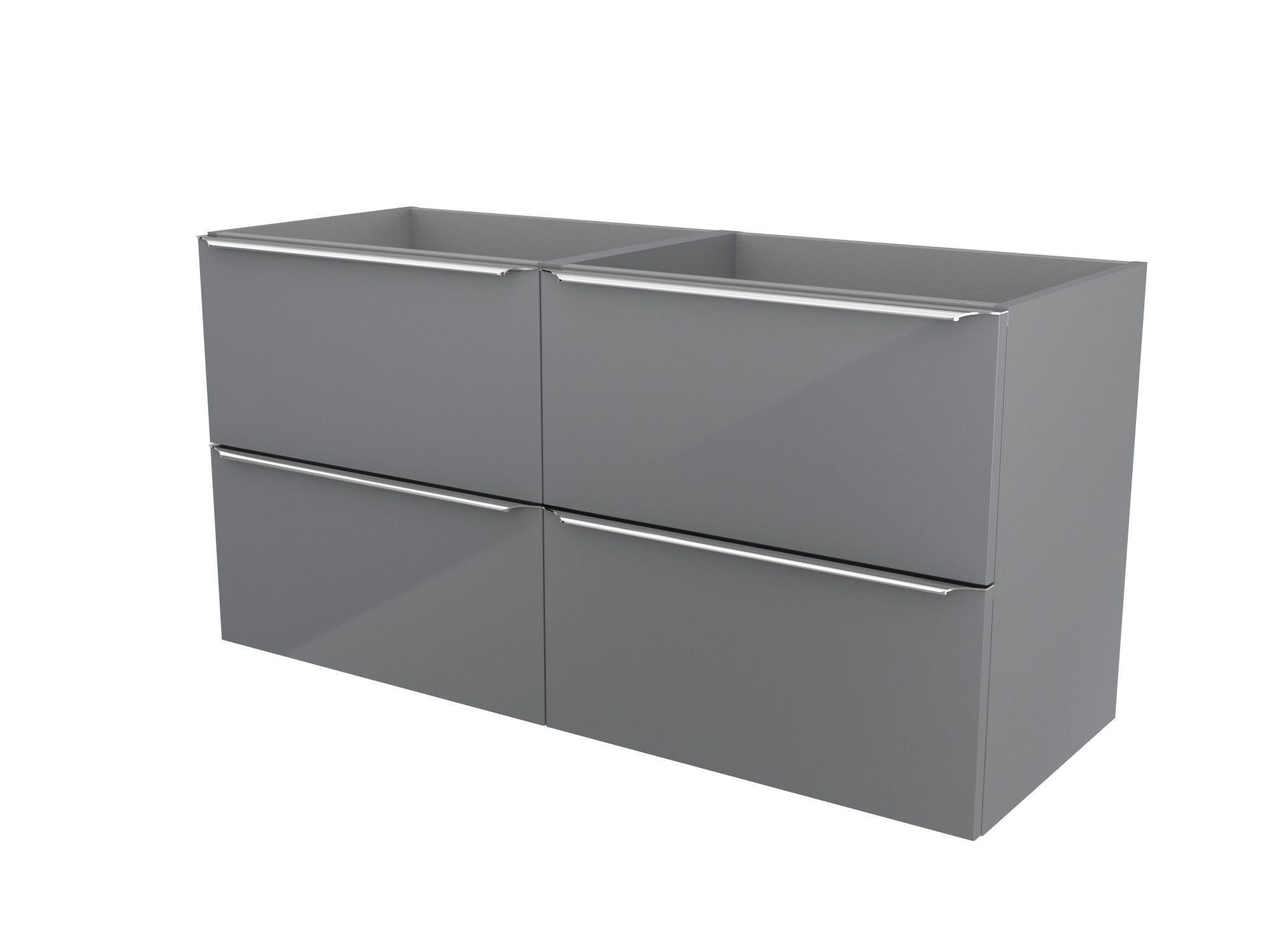 GoodHome Imandra Gloss Grey Wall-mounted Bathroom Vanity unit (H) 600mm (W) 1200mm