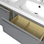 GoodHome Imandra Gloss Grey Wall-mounted Bathroom Vanity unit (H) 600mm (W) 1200mm