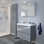 GoodHome Imandra Gloss Grey Wall-mounted Bathroom Vanity unit (H)60cm (W)80cm