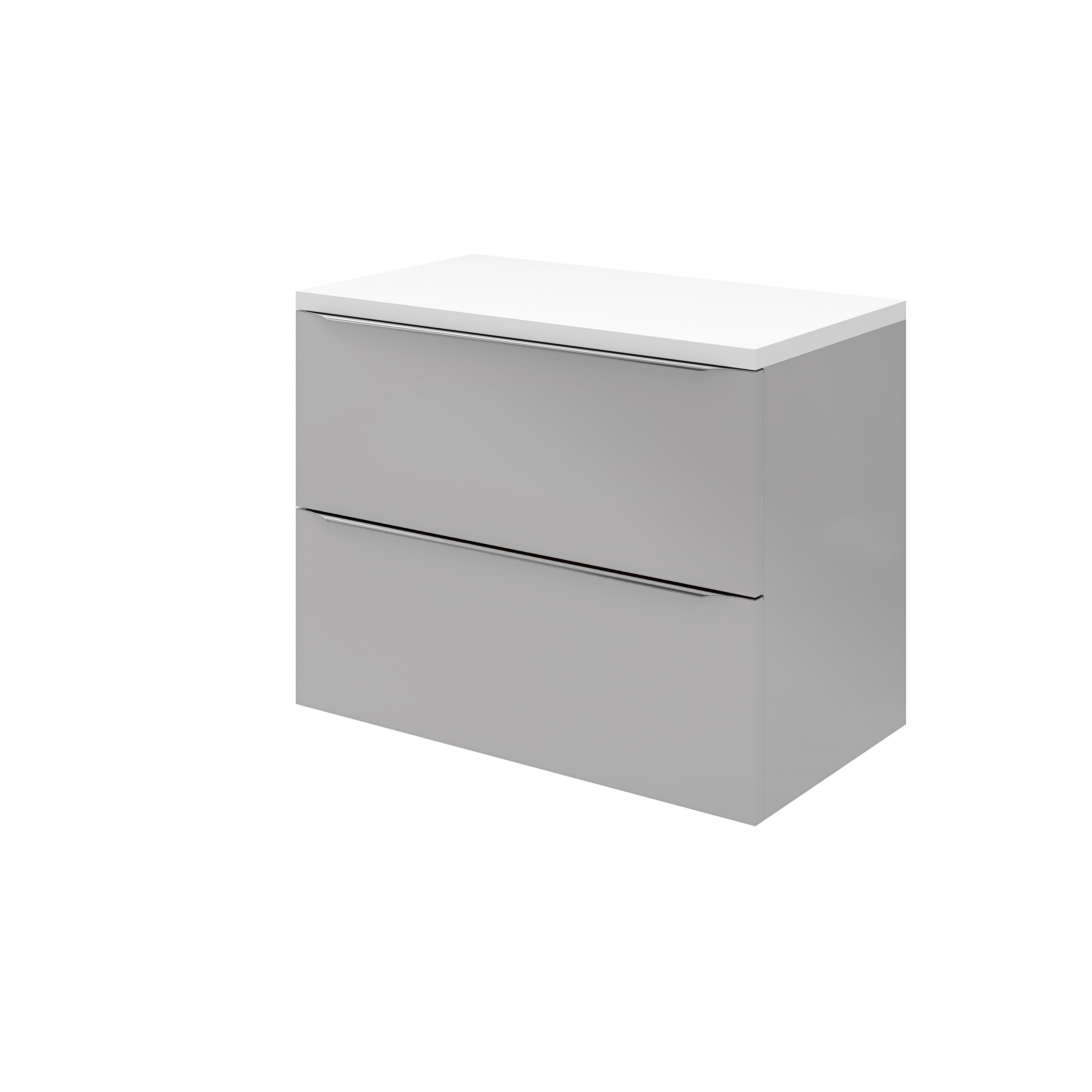 GoodHome Imandra Gloss Grey Wall-mounted Vanity & Basin Cabinet (W ...