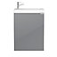 GoodHome Imandra Gloss Grey & white Wall-mounted Vanity unit & basin set (H)550mm