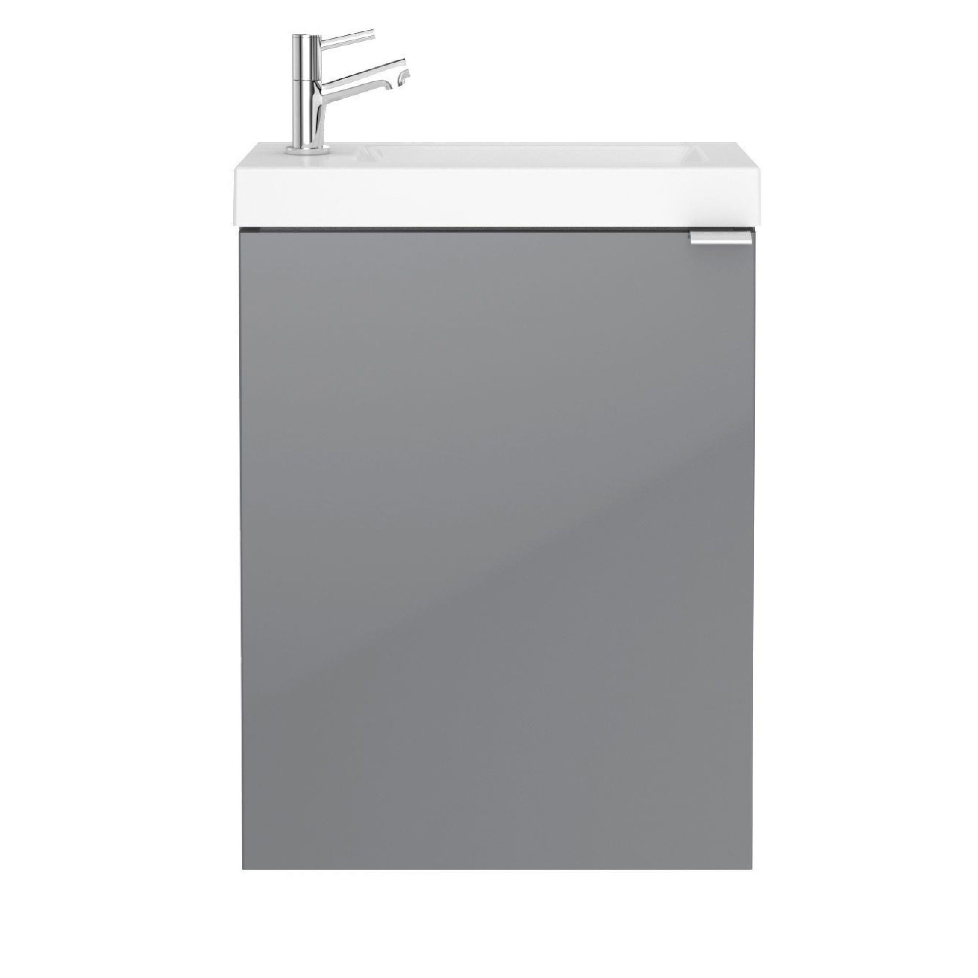 GoodHome Imandra Gloss Grey & white Wall-mounted Vanity unit & basin set (H)550mm