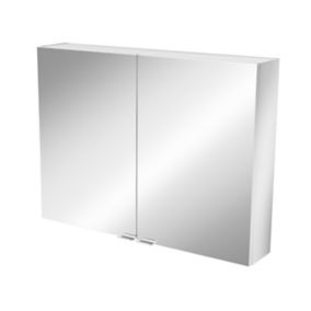 GoodHome Imandra Gloss Non illuminated Wall-mounted Compact Mirrored Bathroom Cabinet (W)800mm (H)600mm