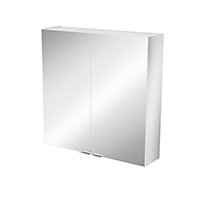 GoodHome Imandra Gloss Silver Mirrored Cabinet (W)600mm (H)600mm
