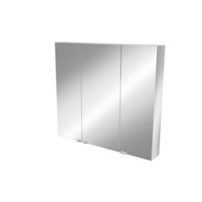 GoodHome Imandra Gloss Silver Non illuminated Wall-mounted Tall Mirrored Bathroom Cabinet (W)1000mm (H)900mm