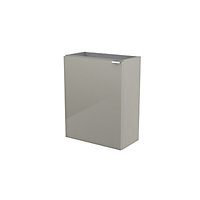 GoodHome Imandra Gloss Taupe 1 door Wall-mounted Cloakroom Vanity Cabinet (W)43.6mm (H)550mm