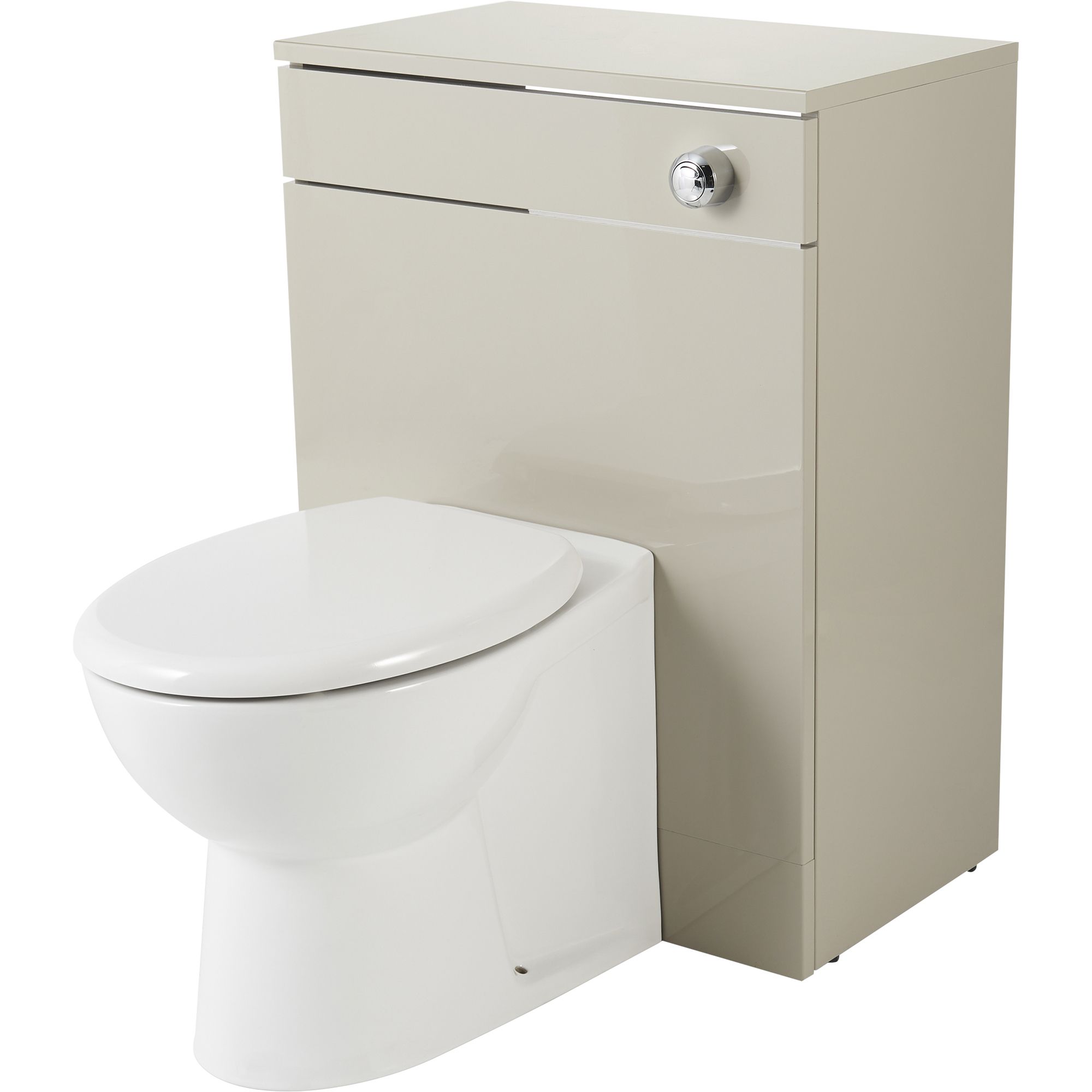 GoodHome Imandra Gloss Taupe Freestanding Toilet cabinet (H)820mm (W)600mm