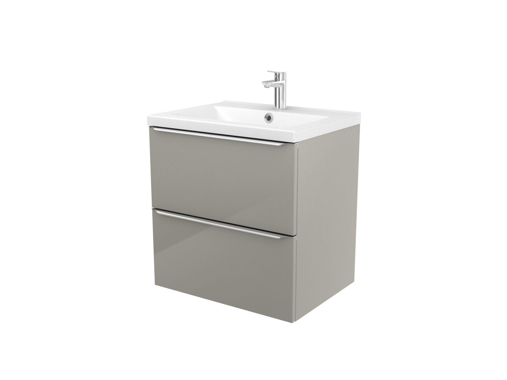 GoodHome Imandra Gloss Taupe Wall-mounted Bathroom Vanity