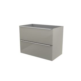 GoodHome Imandra Gloss Taupe Wall-mounted Bathroom Vanity unit (H) 600mm (W) 800mm