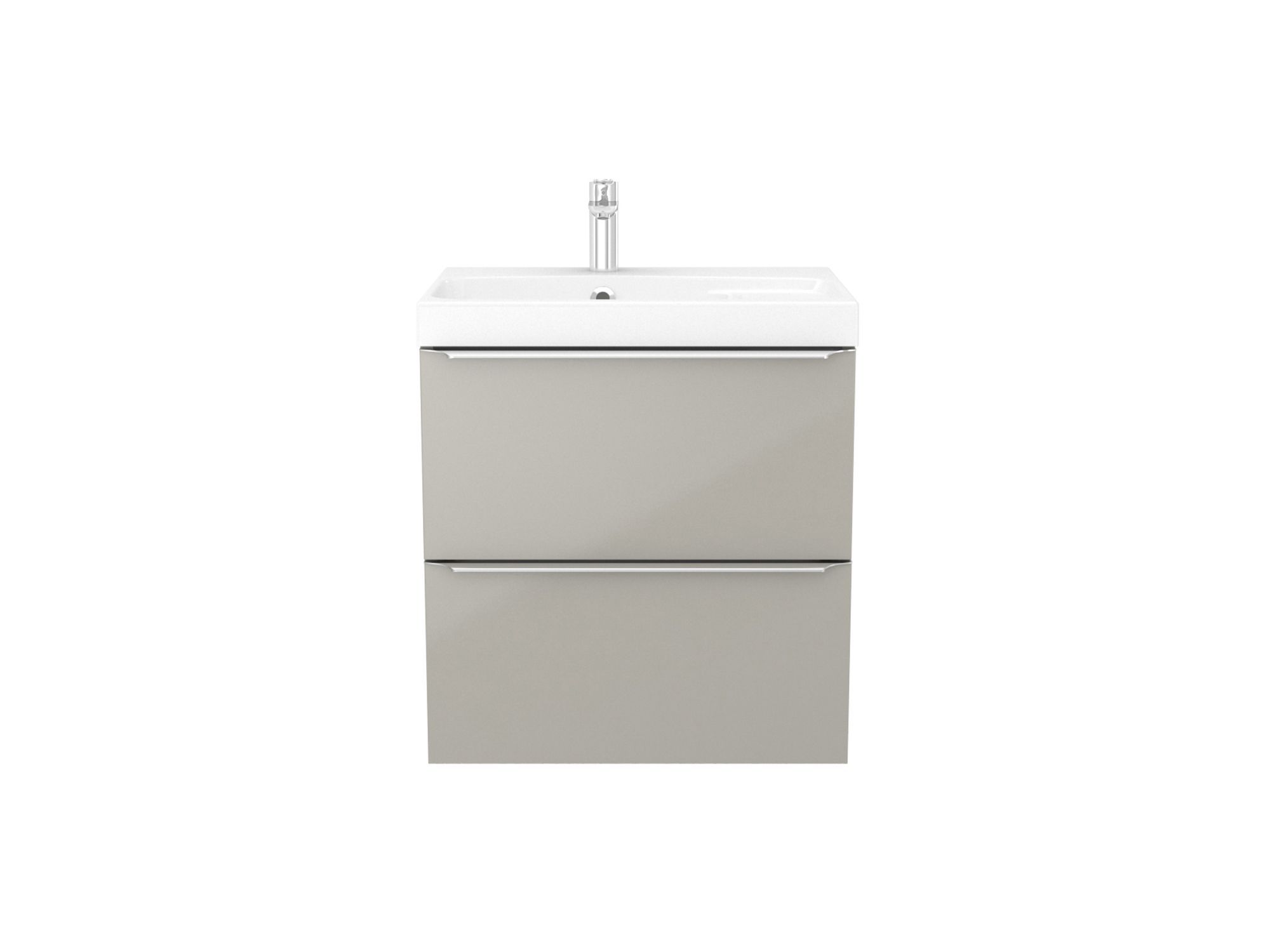 GoodHome Imandra Gloss Taupe Wall-mounted Bathroom Vanity unit (H