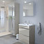 GoodHome Imandra Gloss Taupe Wall-mounted Deep Mirrored Bathroom Cabinet (W)600mm (H)900mm
