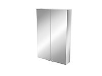 GoodHome Imandra Gloss Wall-mounted Mirrored Bathroom Cabinet (W)600mm (H)900mm