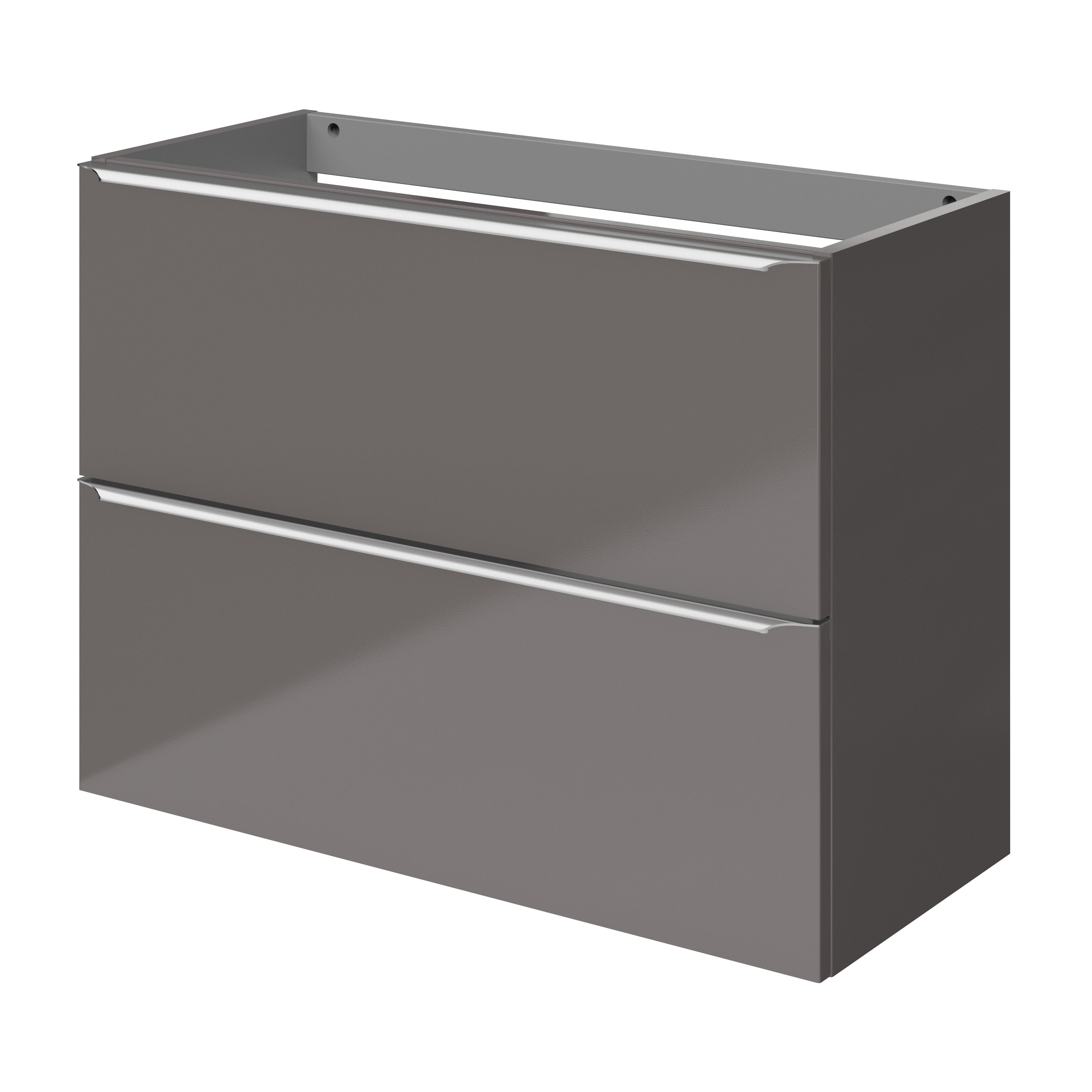 GoodHome Imandra Gloss Warm Grey Slab Wall-mounted Bathroom Basin ...