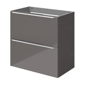 GoodHome Imandra Gloss Warm Grey Slimline Cabinet (W)600mm