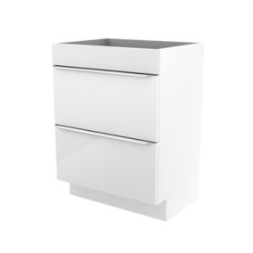 GoodHome Imandra Gloss White 0 door Freestanding Bathroom Basin Cabinet (W)600mm (H)820mm