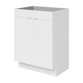 GoodHome Imandra Gloss White Double Bathroom Cabinet (H) 820mm (W) 600mm