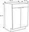 GoodHome Imandra Gloss White Double Bathroom Cabinet (H) 820mm (W) 600mm