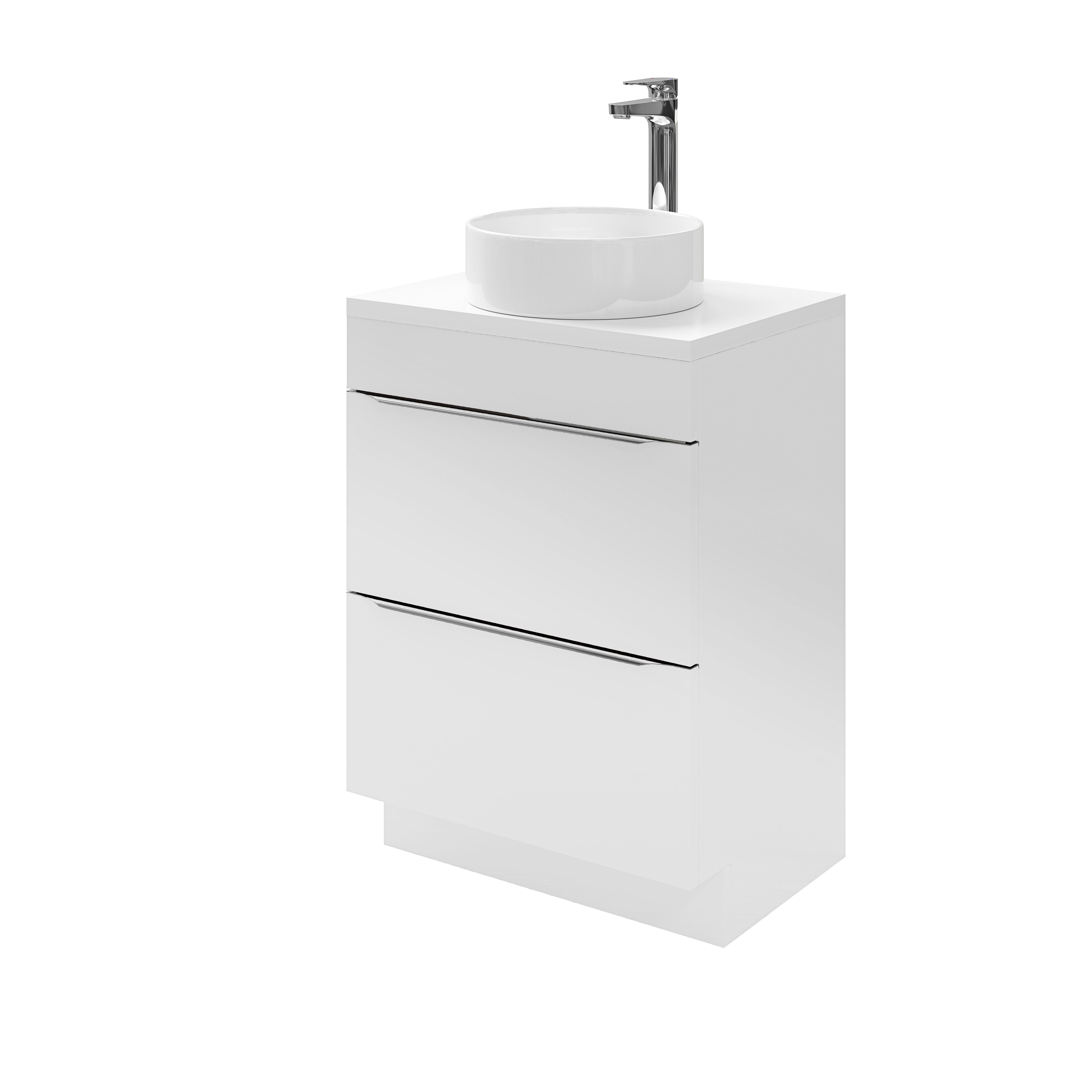 GoodHome Imandra Gloss White Freestanding Bathroom Cabinet (H) 820mm (W) 600mm
