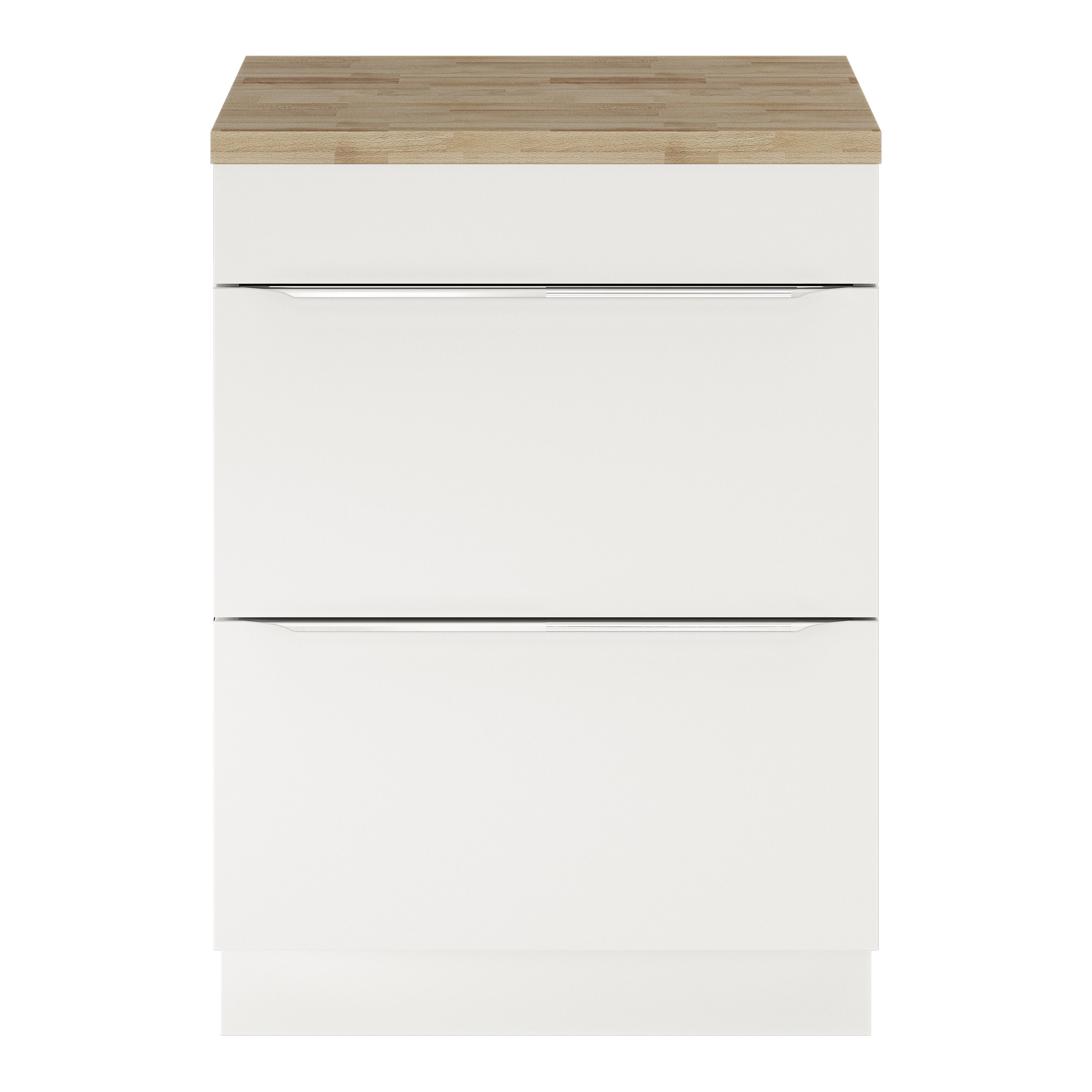 GoodHome Imandra Gloss White Freestanding Bathroom Cabinet (H) 820mm (W) 600mm