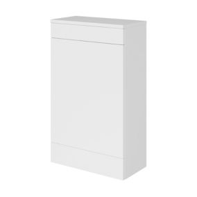 GoodHome Imandra Gloss White Freestanding Toilet cabinet (H)840mm (W)500mm