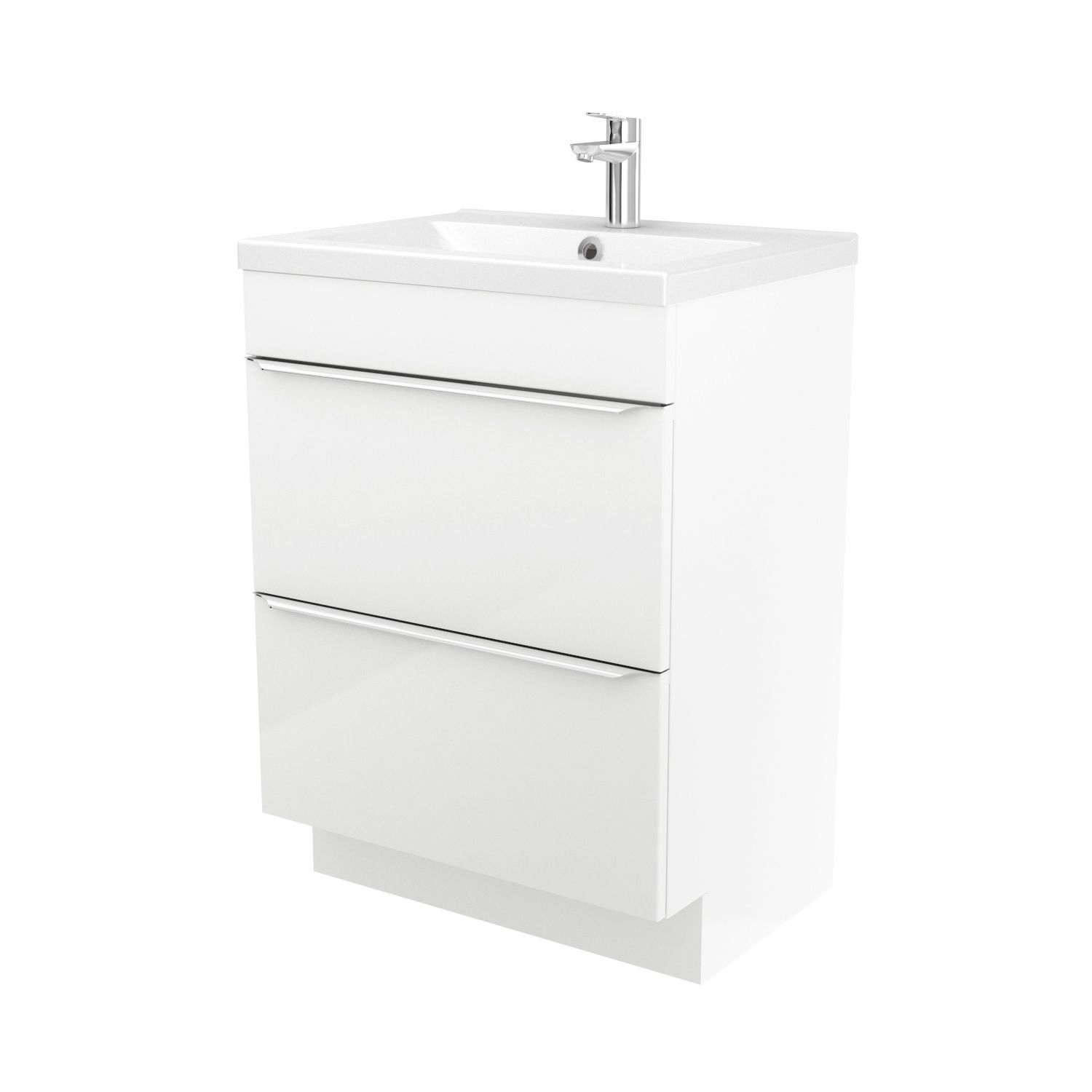 Goodhome Imandra Gloss White Freestanding Vanity Basin Cabinet W600mm H820mm Diy At Bq