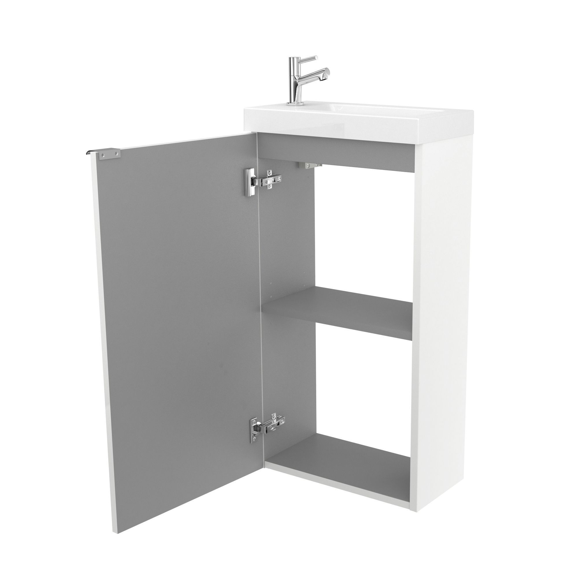 GoodHome Imandra Gloss White Freestanding Vanity unit & basin set (W)440mm (H)790mm