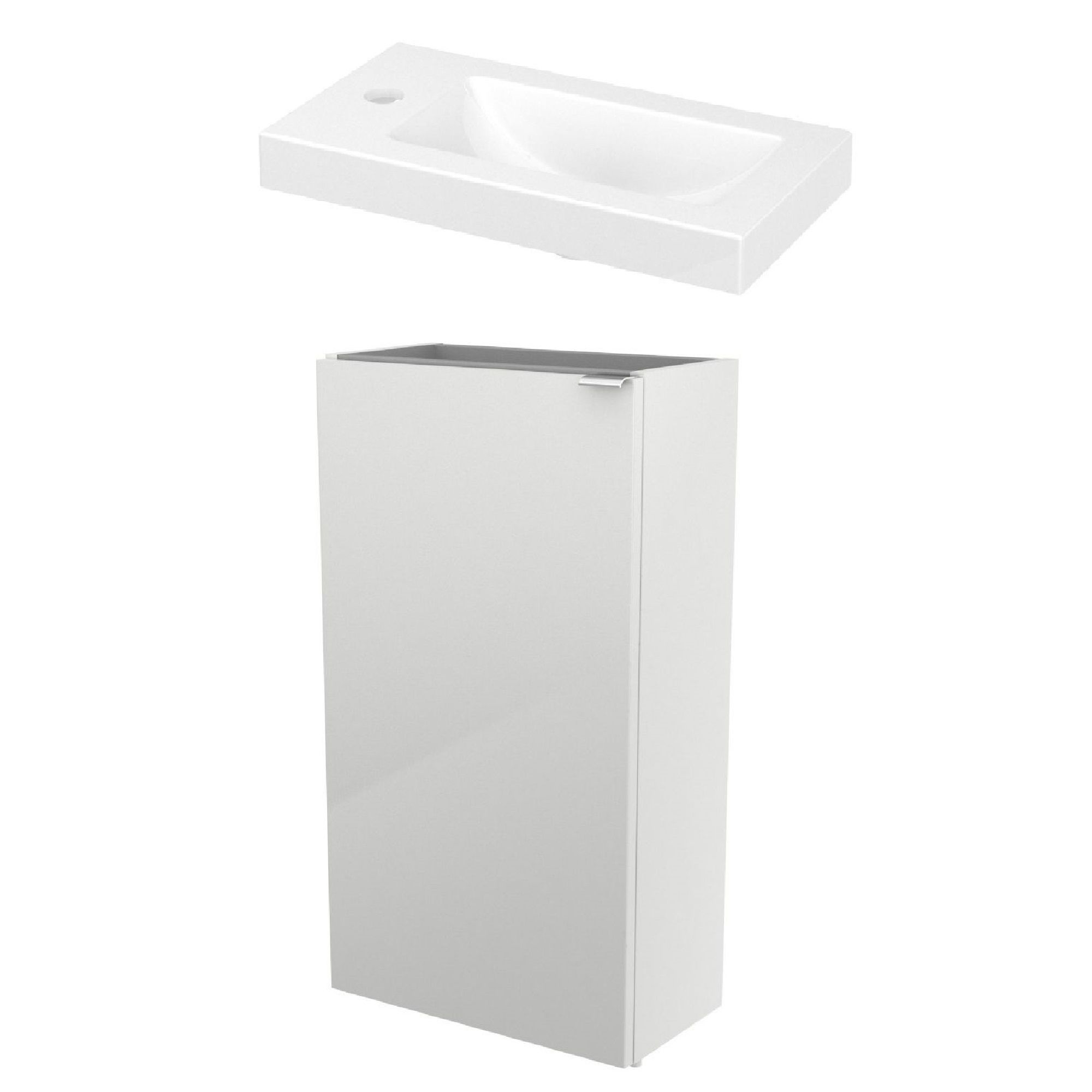 GoodHome Imandra Gloss White Freestanding Vanity unit & basin set (W)440mm (H)790mm
